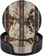6 Pcs Cowhide Print Western Leather Coasters by Jfniub