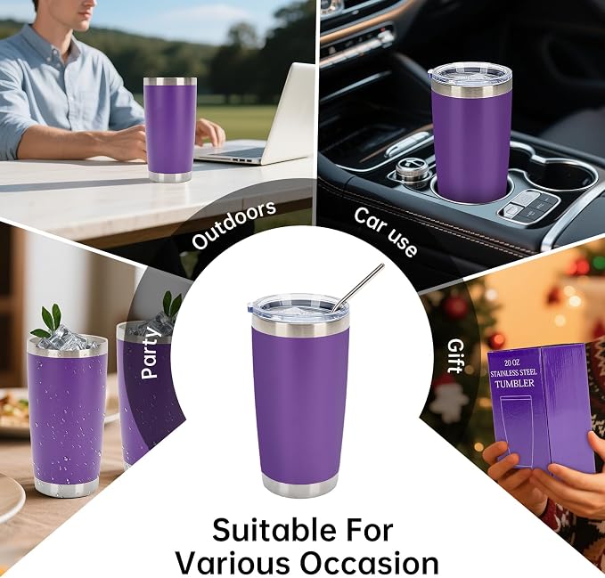 IEOVIEE 32 Pack 20oz Stainless Steel Insulated Bulk Tumblers - Image 8