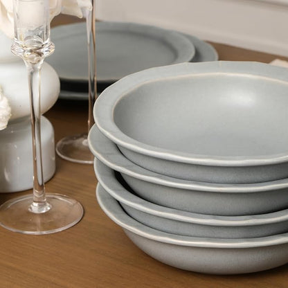 Stone Lain Oasis Stoneware Bowl Dish Set, 4-Piece Pasta Bowls - Image 4