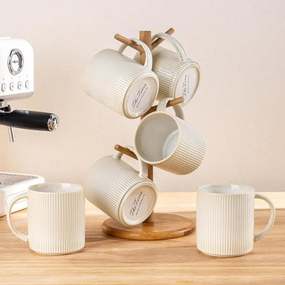 theterra Ceramic Coffee Mugs Set of 4, 14.2 oz Coffee Cups - Image 7
