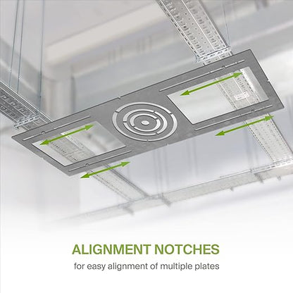 ASD 24 Pack New Construction Mounting Plate with Symmetric Round Hole - 3-4-6" Flat Steel Rough-in Wafer Light Bracket, LED Recessed Lighting Housing