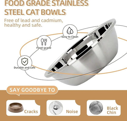 Elevated Cat Bowl with Food Mat, Raised Cat Food and Water Bowl Set - Image 2