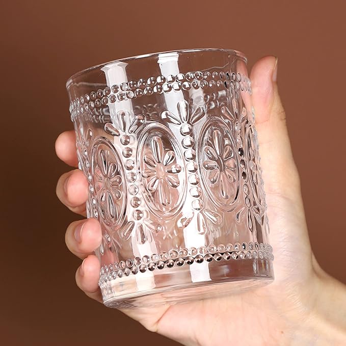 Bekith 6 Pack Drinking Glasses, 9.5 oz Romantic Water Glasses - Image 5