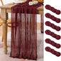 6 Pack Burgundy Cheesecloth Table Runner 10ft Sheer Gauze Events Decor | by MLMC