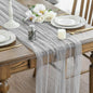 Artoid Mode Pearl Grey Gauze Table Runner 120 Inch 10FT, Seasonal Sheer Dining Holiday Wedding Birthday Baby Shower Table Decor for Home Party