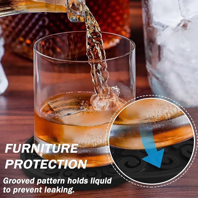 Silicone Coasters for Drinks, Resistant Reusable Drink Coasters-Great Gift for - Image 4