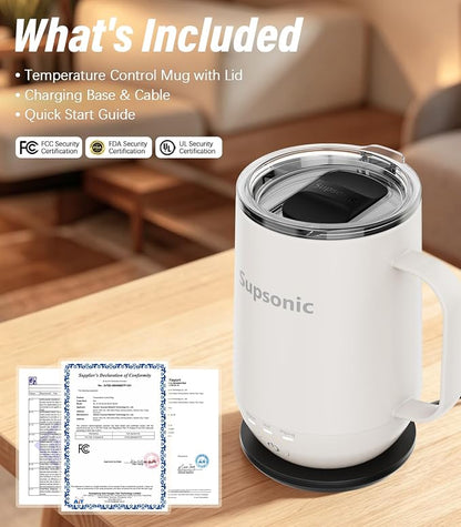 Supsonic - 16oz Self Heating Coffee Mug, Smart Heated Coffee Mug Faster - Image 8