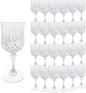 24Pack Plastic Wine Glasses, 7oz Vintage Goblets by LEYIQU