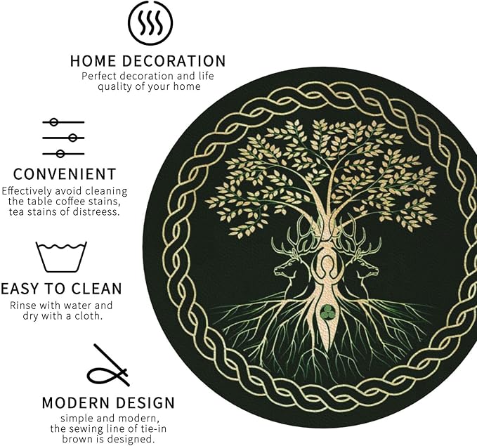 Norse Viking Wicca Yule Yggdrasil Coasters Set of 6 Coasters - Image 4