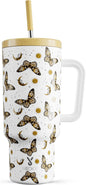 Meoky 40 oz Tumbler with Handle and Straw: Stainless Steel Insulated Tumbler by MEOKY