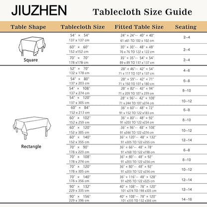 JIUZHEN Rectangle Table Cloth Faux Linen Farmhouse Tablecloth Wrinkle and Stain Resistant Decorative Fabric Table Cover for Kitchen, Dining Room, Parties and Camping, Beige, 60 x 140 Inch