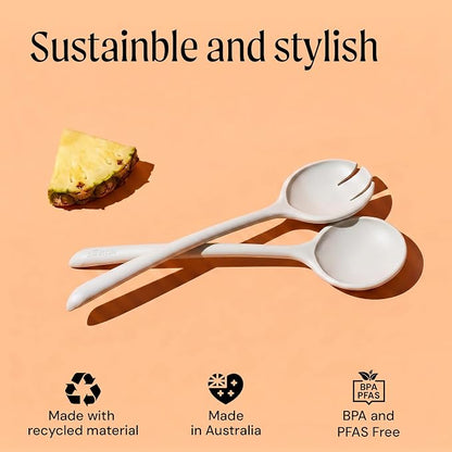 Salad Servers - Spoon and Fork Serving Set, Certified Recycled Food-Safe Plastic - Image 7