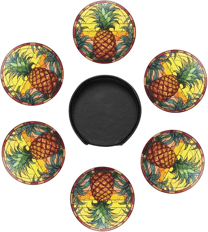 Pineapple Coasters for Drinks, Pineapple Decor Bar Drink Coasters for Coffee - Image 4