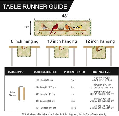 Seliem Summer Birds Tree Branches Table Runner, Cardinal Home Kitchen | Dining - Image 7
