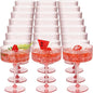 Jingmore 24 Pcs Ribbed Martini Glasses 10 oz Disposable Plastic Vintage Ribbed by Jingmore