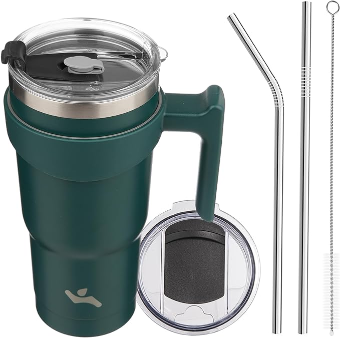 Konokyo 20 oz Tumbler with Handle and Straw, Insulated Travel Mug | Lavender; by Konokyo