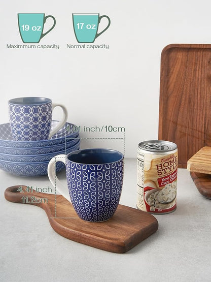 DOWAN Coffee Mugs Set of 6, 16 oz Large Porcelain Coffee Cups - Image 5