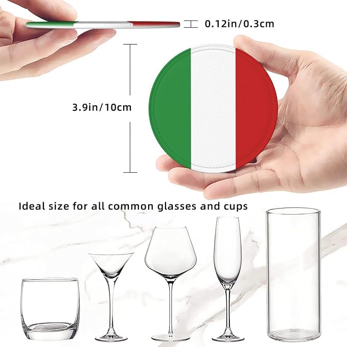Italy Flag Coasters for Drinks - Image 3