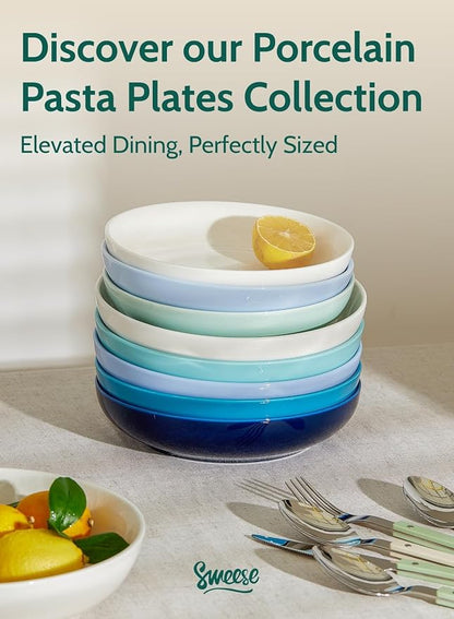 Sweese Pasta Bowls, 22 Ounce Salad Serving Bowls Set of 6, 7.6 Inch Porcelain - Image 8