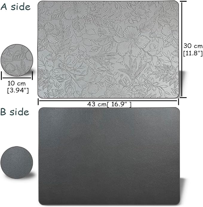 Spring Floral Pattern Placemats and Coasters Set, Embossed Flower Dinner Table - Image 4