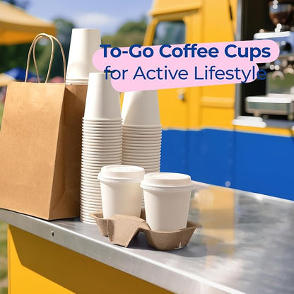 Fit Meal Prep 100 Pack 12 oz Disposable Coffee Cups - Image 7