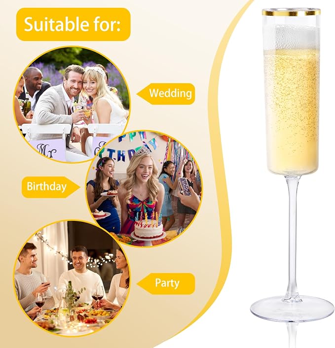 Ciaell 24 Pack Plastic Champagne Flutes - Image 9