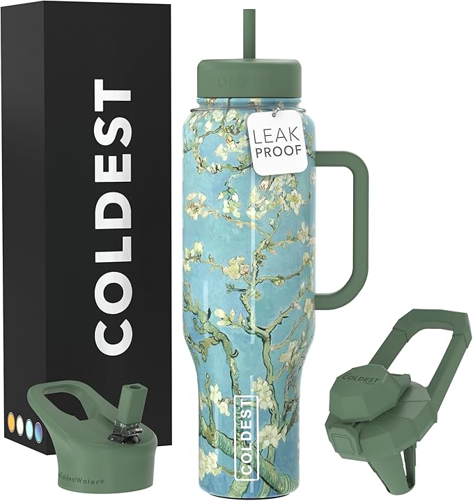 Coldest Tumbler with Handle and Straw, 100% Spill Proof Tumbler with Straw by Coldest