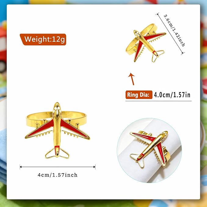 Airplane Napkin Rings Set of 12 - Image 7