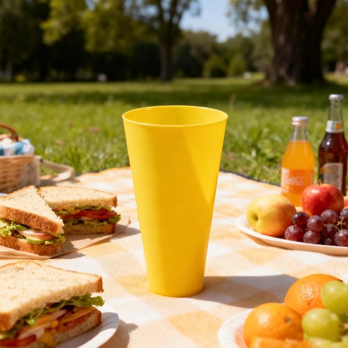 32 oz Plastic Cups Large Reusable set 12, Plastic Tumblers Sunset | Food Grade - Image 8