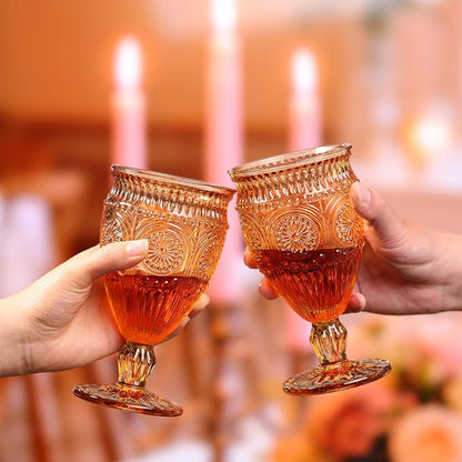 Darlion Goblets, Goblet Glasses, Amber Goblets, Vintage Wine Glasses 12oz | - Image 5