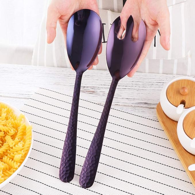 Salad Spoon and Fork Set, 12 Inch Stainless Steel Salad Server, Dishwasher Safe - Image 6