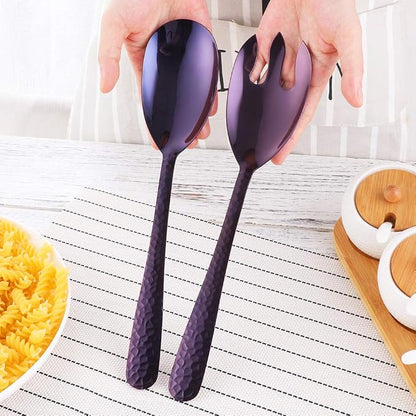 Salad Spoon and Fork Set, 12 Inch Stainless Steel Salad Server, Dishwasher Safe - Image 6