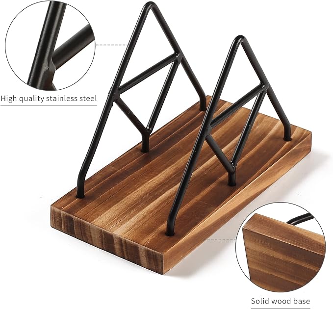 Wooden Napkin Storage, 1 Pack Black Table Napkin Holder - Image 3