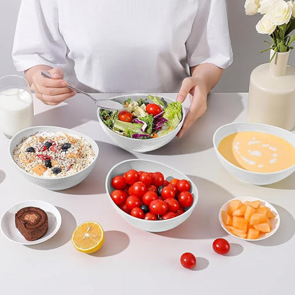 Wheat Straw Bowls Set of 4, Unbreakable Plastic Bowls Reusable, Microwave Safe - Image 5