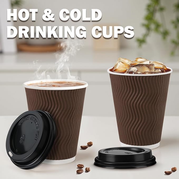 12 oz Insulated Disposable Paper Coffee Cups - Image 6
