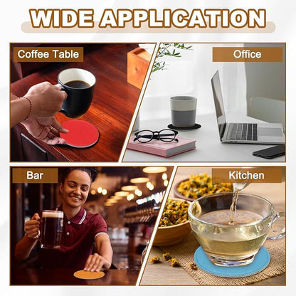 uxcell 5Pcs PU Leather Coasters - Image 7