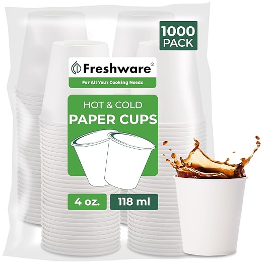 Freshware Coffee Cups 4 oz Disposable Paper Cups by Freshware