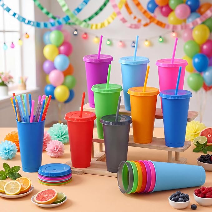 Honeydak 60 Pack Tumbler with Straw and Lid Bulk Cups - Image 2