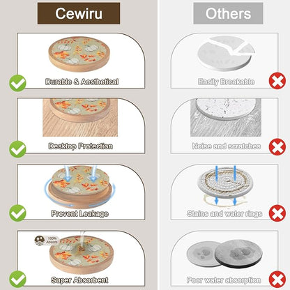 Pumpkins Coaster Set of 6 Cewiru Halloween Coasters - Image 3