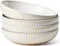 LE TAUCI Pasta Bowls 46oz, Large Salad Bowl, Ceramic Embossment Stoneware by LETAUCI