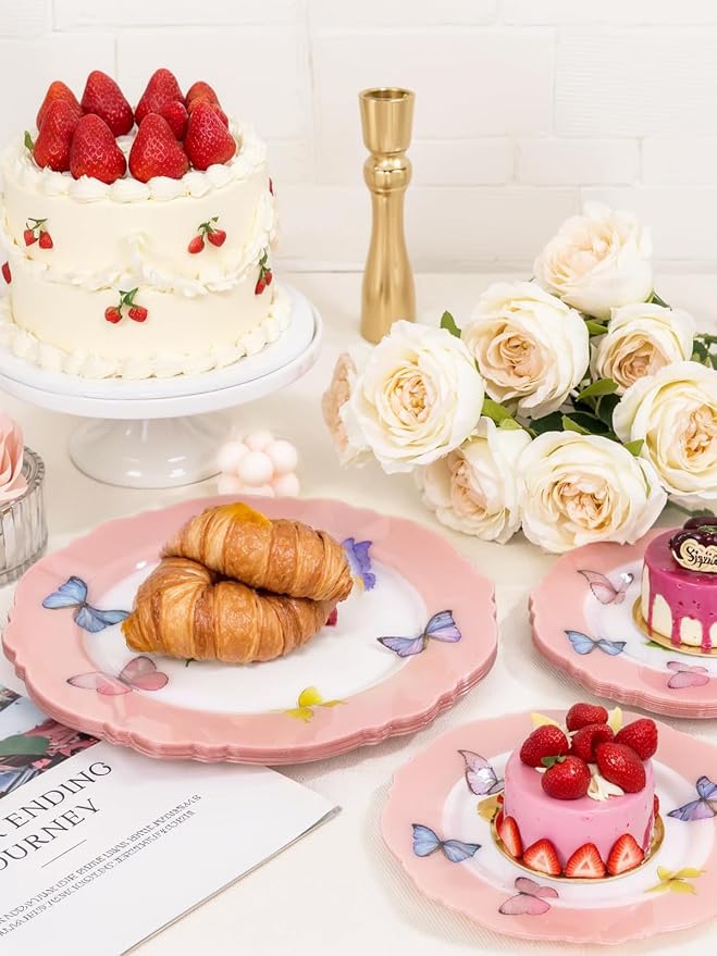 20PCS Pink Butterfly Plates - Image 5