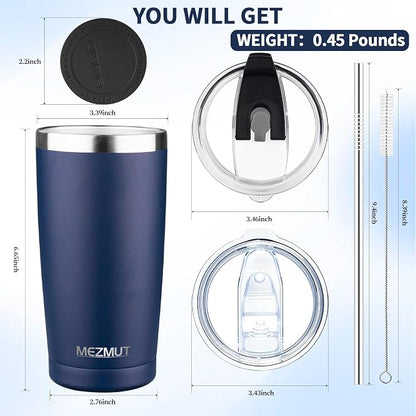 MEZMUT 20oz Insulated Tumbler Travel Coffee Mug - Image 3