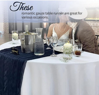 12 Pack Navy Blue Cheesecloth Table Runner 10Ft, Gauze Table Runners 21.5 x 120 - Image 5