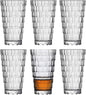 Vintage Drinking Glasses Set of 6, Mojito Glass Cups Stackable Water Tumbler, for Beer, Cocktail, Whiskey, Juice & Mixed Drinks. (15 OZ)