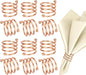Rose Gold Napkin Rings Set of 12, Round Metal Napkin Ring Cloth Holder Rings Gold Halloween Fall Thanksgiving Christmas Valentine Thankful Napkin Rings Coffee Dining Wedding Table Decor