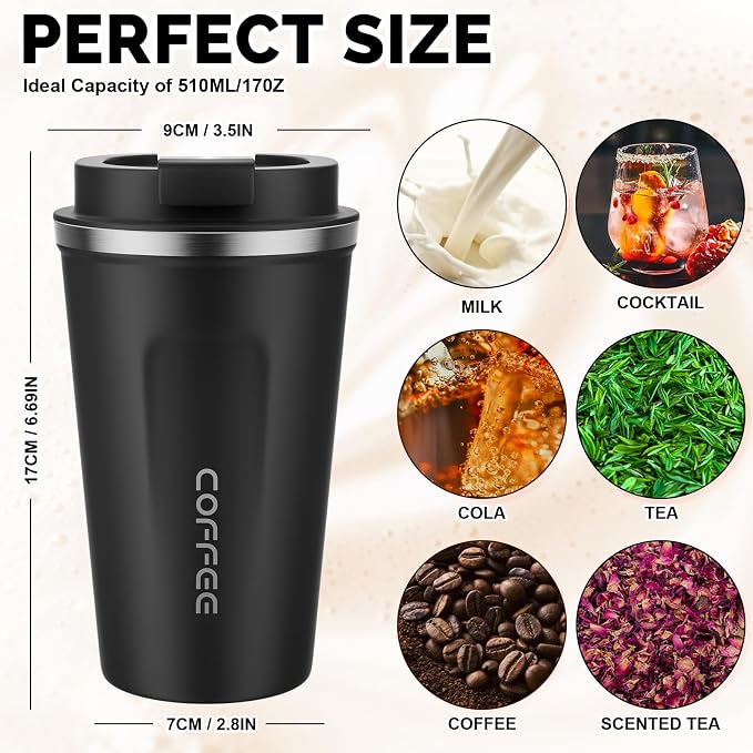 MOMSIV 17oz Travel Coffee Mug, Insulated Coffee Cup - Image 2