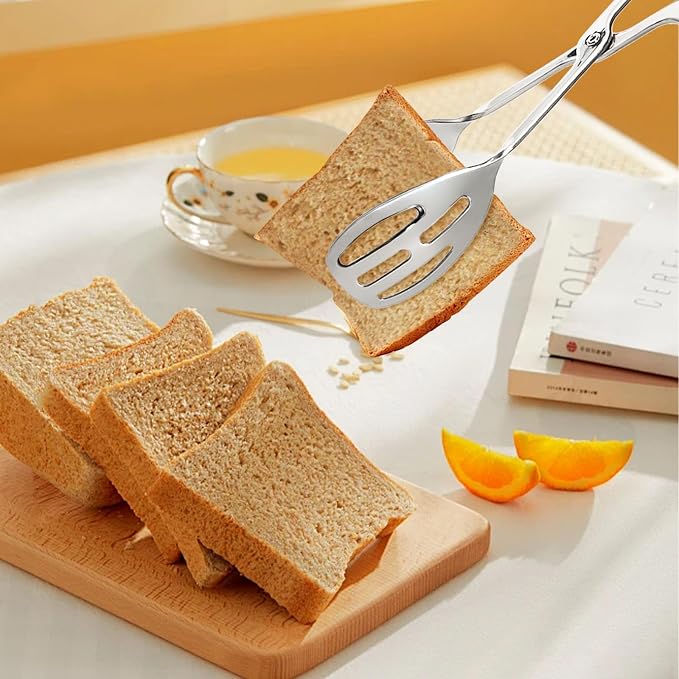 2 Pack Buffet Tongs Salad Tong, 10 Inch Stainless Steel Food Serving Bread Tongs - Image 7