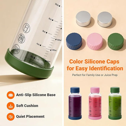 12 oz Glass Juice Bottles 4 Pack, Leakproof Borosilicate Glass Bottles | - Image 5
