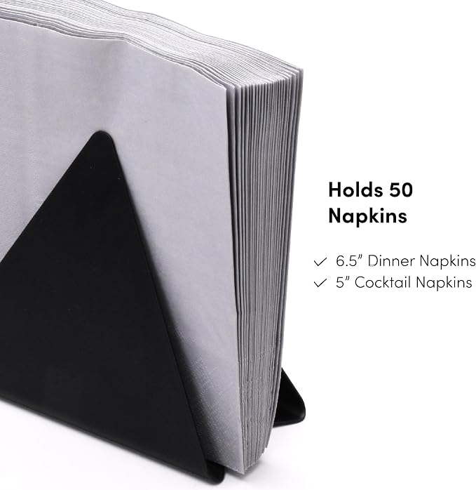 Self-Adjusting Napkin Holder – Compact Black Metal Dispenser - Image 5