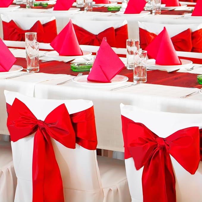 B-COOL Red Table Runner Valentine's Day Table Runner 5 Pack 12x108 inch Satin - Image 6